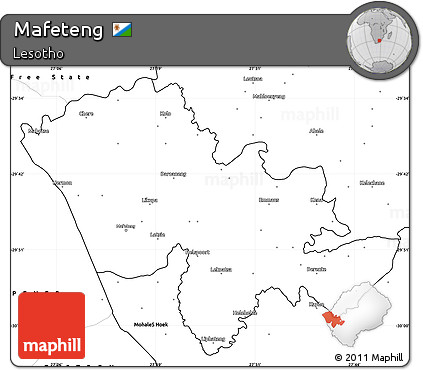 Blank Simple Map of Mafeteng