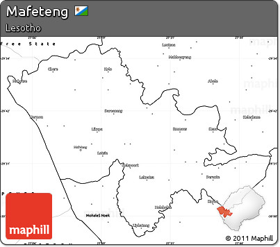 Blank Simple Map of Mafeteng