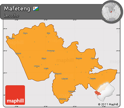 Political Simple Map of Mafeteng, cropped outside