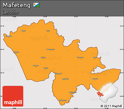 Political Simple Map of Mafeteng, cropped outside