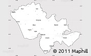 Silver Style Simple Map of Mafeteng, cropped outside