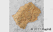 Satellite Map of Lesotho, lighten, desaturated
