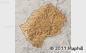 Satellite Map of Lesotho, lighten, semi-desaturated