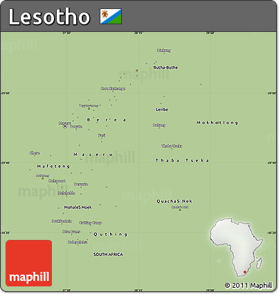 Savanna Style Map of Lesotho, single color outside