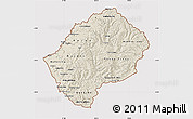 Shaded Relief Map of Lesotho, cropped outside