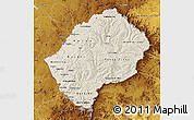 Shaded Relief Map of Lesotho, physical outside