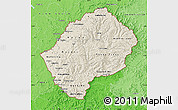 Shaded Relief Map of Lesotho, political shades outside
