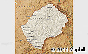 Shaded Relief Map of Lesotho, satellite outside