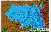 Political 3D Map of Maseru, darken