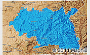 Political 3D Map of Maseru, satellite outside