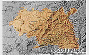 Satellite 3D Map of Maseru, desaturated