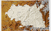 Shaded Relief 3D Map of Maseru, physical outside