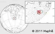 Blank Location Map of Maseru, within the entire country