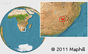 Satellite Location Map of Maseru, within the entire country