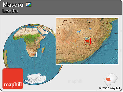 Satellite Location Map of Maseru