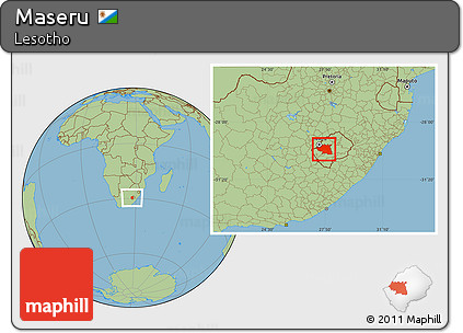 Savanna Style Location Map of Maseru