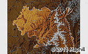 Physical Map of Maseru, darken