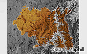 Physical Map of Maseru, desaturated