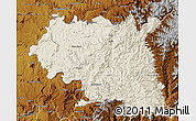 Shaded Relief Map of Maseru, physical outside