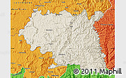 Shaded Relief Map of Maseru, political outside