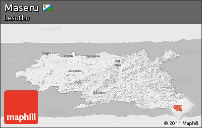 Gray Panoramic Map of Maseru, single color outside