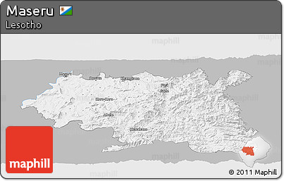 Gray Panoramic Map of Maseru, single color outside