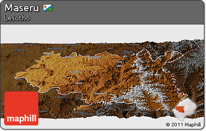 Physical Panoramic Map of Maseru, darken