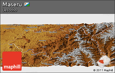 Physical Panoramic Map of Maseru