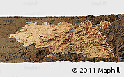 Satellite Panoramic Map of Maseru, darken