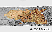Satellite Panoramic Map of Maseru, desaturated