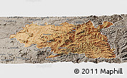 Satellite Panoramic Map of Maseru, semi-desaturated