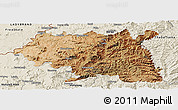 Satellite Panoramic Map of Maseru, shaded relief outside