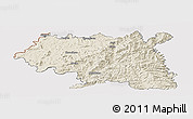 Shaded Relief Panoramic Map of Maseru, cropped outside