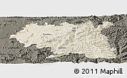Shaded Relief Panoramic Map of Maseru, darken