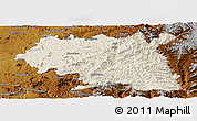 Shaded Relief Panoramic Map of Maseru, physical outside