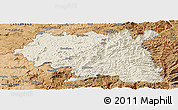 Shaded Relief Panoramic Map of Maseru, satellite outside