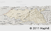 Shaded Relief Panoramic Map of Maseru, semi-desaturated