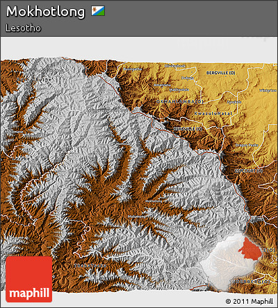 Physical 3D Map of Mokhotlong