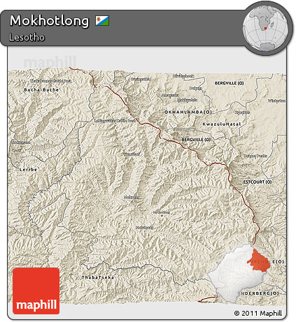 Shaded Relief 3D Map of Mokhotlong