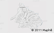 Silver Style 3D Map of Mokhotlong, single color outside