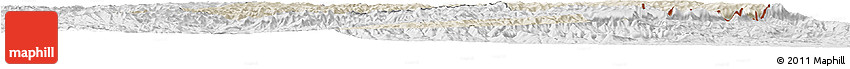 Shaded Relief Horizon Map of Mokhotlong, lighten, desaturated