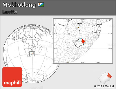 Blank Location Map of Mokhotlong
