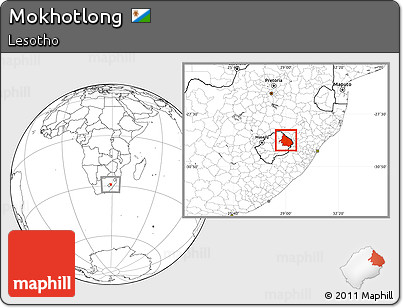 Blank Location Map of Mokhotlong