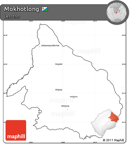 Blank Simple Map of Mokhotlong, cropped outside