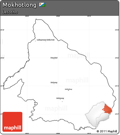 Blank Simple Map of Mokhotlong, cropped outside