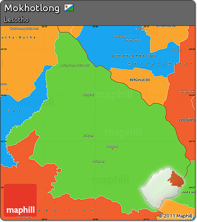 Political Simple Map of Mokhotlong