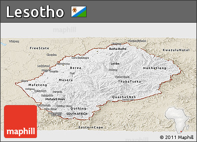 Classic Style Panoramic Map of Lesotho