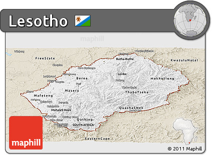 Classic Style Panoramic Map of Lesotho