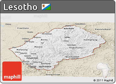 Classic Style Panoramic Map of Lesotho