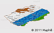 Flag Panoramic Map of Lesotho, flag rotated